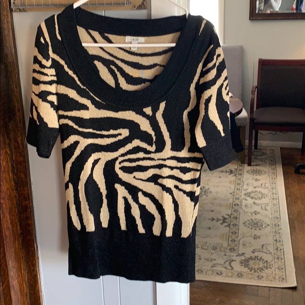 Short sleeve animal print sweater from Cache